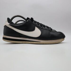 Nike Cortez Basic Men's Size 9 Black White Leather Athletic Sneakers 819719-012